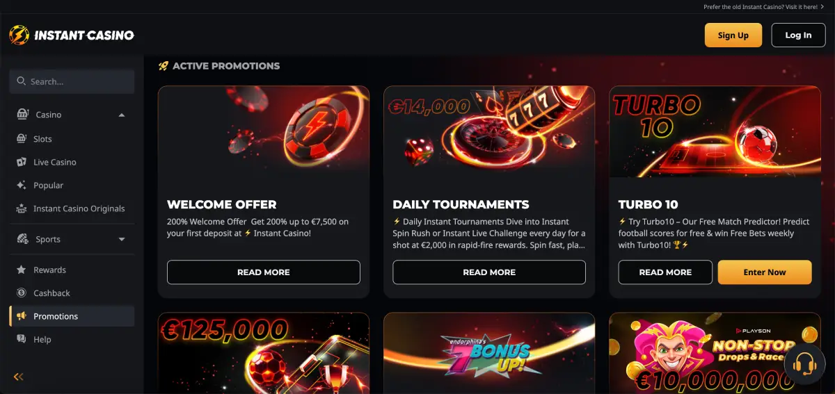 Instant Casino bonuses usable on Wolf Treasure